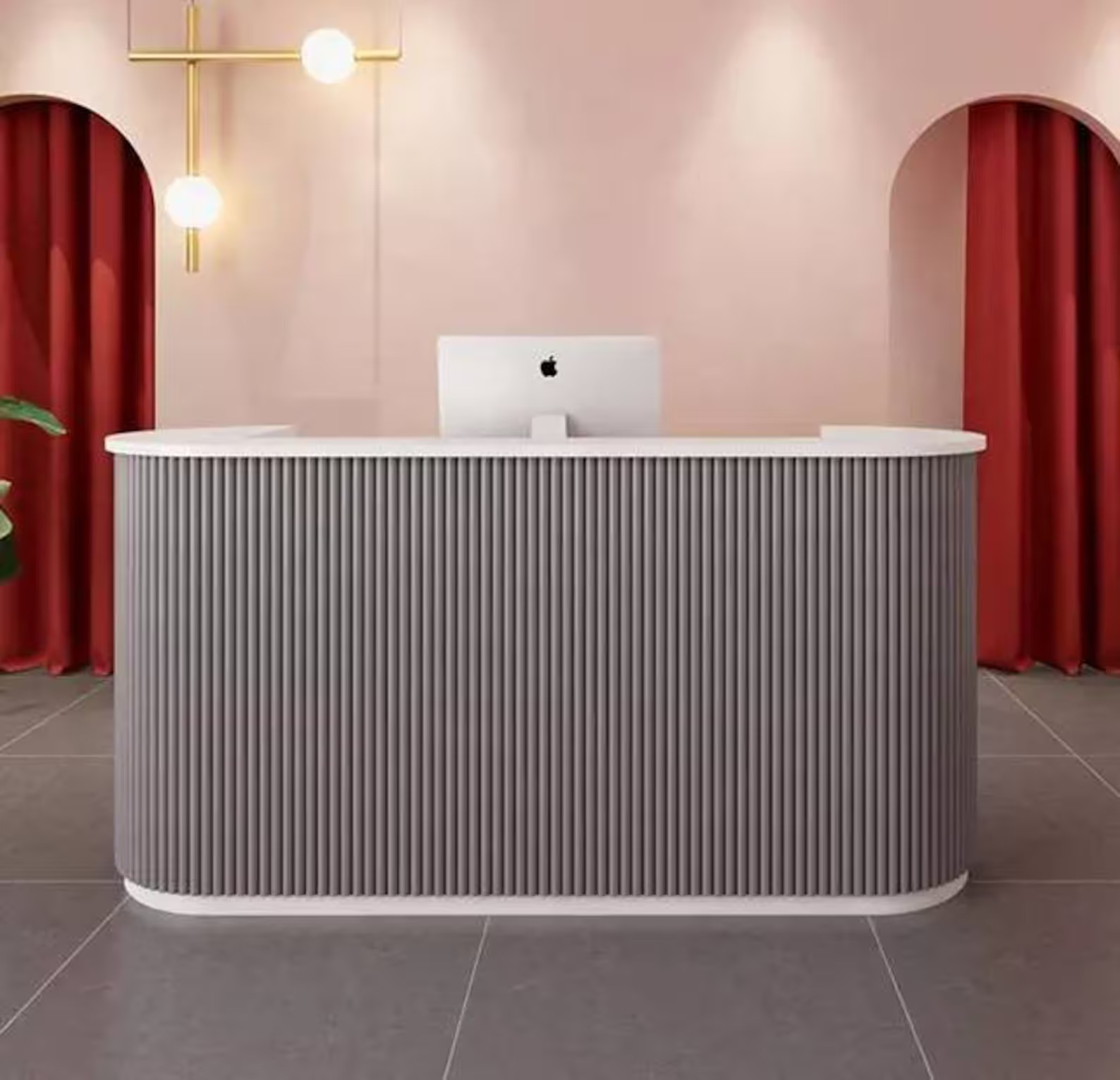 Reeded Pill Reception Desk
