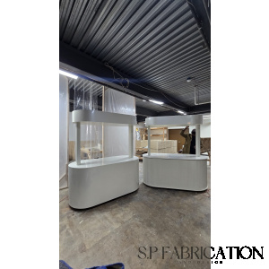 ⁠Luxury Kiosk Cart – Customizable High-Gloss Branding Station